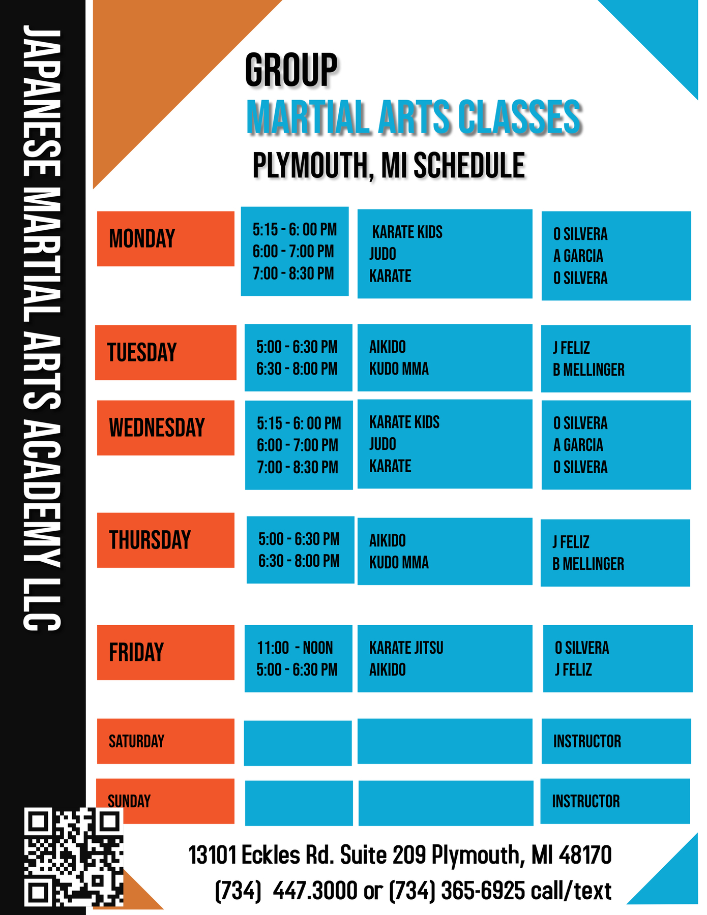 JMAA Schedule