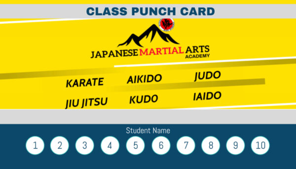 Martial Arts Punch Card – Unlock 10 Lessons for Only $199!