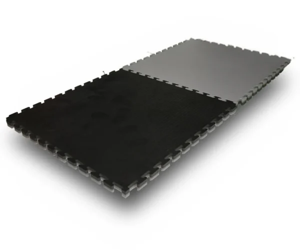 Martial Arts Puzzle Mats – 1" Thick (30mm), 39"x39", Gray/Black, Reversible - Image 2