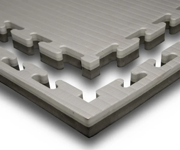 Martial Arts Puzzle Mats – 1" Thick (30mm), 39"x39", Gray/Black, Reversible